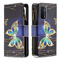 Custodia Portafoglio In Pelle Fantasia Modello Cover con Supporto B04F per Oppo A54 5G Nero