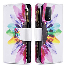 Custodia Portafoglio In Pelle Fantasia Modello Cover con Supporto B04F per Oppo A93 5G Multicolore