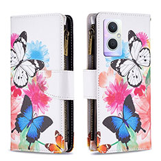 Custodia Portafoglio In Pelle Fantasia Modello Cover con Supporto B04F per Oppo A96 5G Colorato