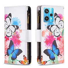 Custodia Portafoglio In Pelle Fantasia Modello Cover con Supporto B04F per Realme 9 4G Colorato