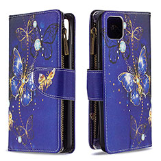 Custodia Portafoglio In Pelle Fantasia Modello Cover con Supporto B04F per Realme C11 (2021) Blu Notte