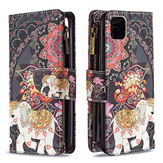 Custodia Portafoglio In Pelle Fantasia Modello Cover con Supporto B04F per Realme C20 Marrone