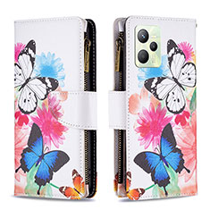 Custodia Portafoglio In Pelle Fantasia Modello Cover con Supporto B04F per Realme C35 Colorato