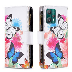 Custodia Portafoglio In Pelle Fantasia Modello Cover con Supporto B04F per Realme Q5 5G Colorato