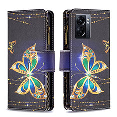 Custodia Portafoglio In Pelle Fantasia Modello Cover con Supporto B04F per Realme Q5i 5G Nero