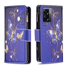 Custodia Portafoglio In Pelle Fantasia Modello Cover con Supporto B04F per Realme V23i 5G Blu Notte