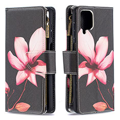 Custodia Portafoglio In Pelle Fantasia Modello Cover con Supporto B04F per Samsung Galaxy A12 5G Rosso