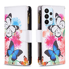 Custodia Portafoglio In Pelle Fantasia Modello Cover con Supporto B04F per Samsung Galaxy A23 4G Colorato