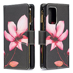 Custodia Portafoglio In Pelle Fantasia Modello Cover con Supporto B04F per Samsung Galaxy A52 5G Rosso
