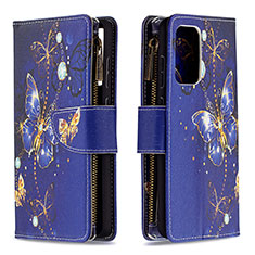 Custodia Portafoglio In Pelle Fantasia Modello Cover con Supporto B04F per Samsung Galaxy A72 4G Blu Notte