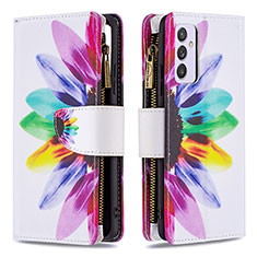 Custodia Portafoglio In Pelle Fantasia Modello Cover con Supporto B04F per Samsung Galaxy Quantum4 5G Multicolore