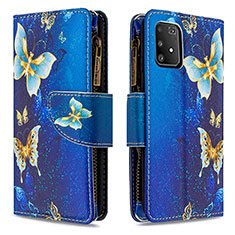 Custodia Portafoglio In Pelle Fantasia Modello Cover con Supporto B04F per Samsung Galaxy S10 Lite Blu