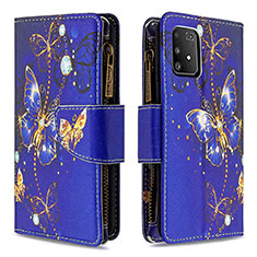 Custodia Portafoglio In Pelle Fantasia Modello Cover con Supporto B04F per Samsung Galaxy S10 Lite Blu Notte