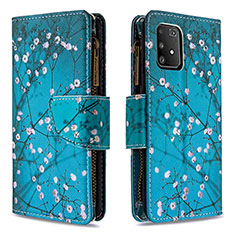 Custodia Portafoglio In Pelle Fantasia Modello Cover con Supporto B04F per Samsung Galaxy S10 Lite Ciano