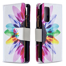 Custodia Portafoglio In Pelle Fantasia Modello Cover con Supporto B04F per Samsung Galaxy S20 FE (2022) 5G Multicolore