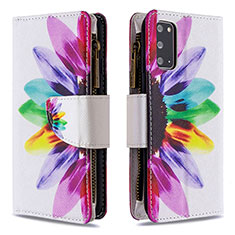 Custodia Portafoglio In Pelle Fantasia Modello Cover con Supporto B04F per Samsung Galaxy S20 Multicolore