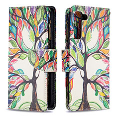 Custodia Portafoglio In Pelle Fantasia Modello Cover con Supporto B04F per Samsung Galaxy S21 Plus 5G Verde