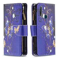 Custodia Portafoglio In Pelle Fantasia Modello Cover con Supporto B04F per Vivo Y11 Blu Notte