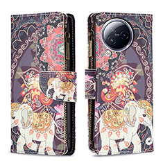 Custodia Portafoglio In Pelle Fantasia Modello Cover con Supporto B04F per Xiaomi Civi 3 5G Marrone