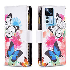 Custodia Portafoglio In Pelle Fantasia Modello Cover con Supporto B04F per Xiaomi Mi 12T Pro 5G Colorato