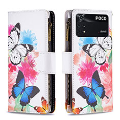 Custodia Portafoglio In Pelle Fantasia Modello Cover con Supporto B04F per Xiaomi Poco M4 Pro 4G Colorato