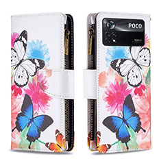 Custodia Portafoglio In Pelle Fantasia Modello Cover con Supporto B04F per Xiaomi Poco X4 Pro 5G Colorato