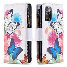 Custodia Portafoglio In Pelle Fantasia Modello Cover con Supporto B04F per Xiaomi Redmi 10 (2022) Colorato