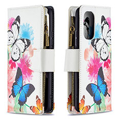 Custodia Portafoglio In Pelle Fantasia Modello Cover con Supporto B04F per Xiaomi Redmi K40 Pro 5G Colorato