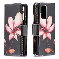 Custodia Portafoglio In Pelle Fantasia Modello Cover con Supporto B04F per Xiaomi Redmi Note 10 Pro Max Rosso