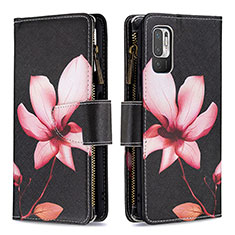Custodia Portafoglio In Pelle Fantasia Modello Cover con Supporto B04F per Xiaomi Redmi Note 10T 5G Rosso