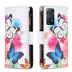 Custodia Portafoglio In Pelle Fantasia Modello Cover con Supporto B04F per Xiaomi Redmi Note 11 Pro 4G Colorato