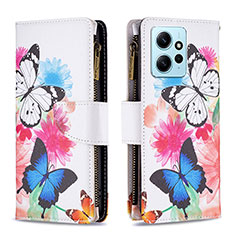 Custodia Portafoglio In Pelle Fantasia Modello Cover con Supporto B04F per Xiaomi Redmi Note 12 4G Colorato