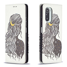 Custodia Portafoglio In Pelle Fantasia Modello Cover con Supporto B05F per Xiaomi Mi 11i 5G Grigio