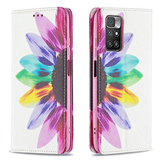 Custodia Portafoglio In Pelle Fantasia Modello Cover con Supporto B05F per Xiaomi Redmi 10 (2022) Multicolore