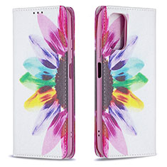 Custodia Portafoglio In Pelle Fantasia Modello Cover con Supporto B05F per Xiaomi Redmi Note 10 4G Multicolore