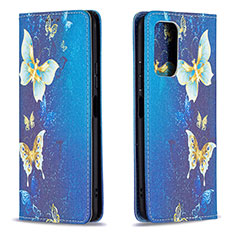 Custodia Portafoglio In Pelle Fantasia Modello Cover con Supporto B05F per Xiaomi Redmi Note 10 Pro 4G Blu