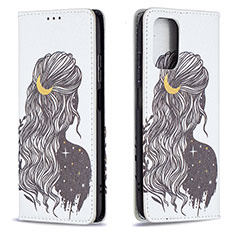 Custodia Portafoglio In Pelle Fantasia Modello Cover con Supporto B05F per Xiaomi Redmi Note 10S 4G Grigio