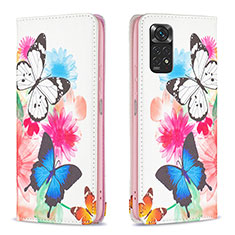 Custodia Portafoglio In Pelle Fantasia Modello Cover con Supporto B05F per Xiaomi Redmi Note 11 4G (2022) Colorato