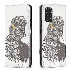 Custodia Portafoglio In Pelle Fantasia Modello Cover con Supporto B05F per Xiaomi Redmi Note 11 4G (2022) Nero