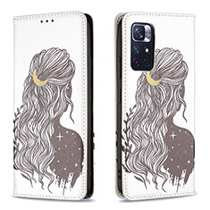 Custodia Portafoglio In Pelle Fantasia Modello Cover con Supporto B05F per Xiaomi Redmi Note 11 5G Nero