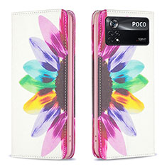 Custodia Portafoglio In Pelle Fantasia Modello Cover con Supporto B05F per Xiaomi Redmi Note 11E Pro 5G Multicolore