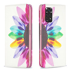 Custodia Portafoglio In Pelle Fantasia Modello Cover con Supporto B05F per Xiaomi Redmi Note 11S 4G Multicolore