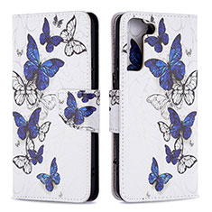 Custodia Portafoglio In Pelle Fantasia Modello Cover con Supporto B09F per Samsung Galaxy S22 5G Multicolore