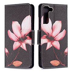 Custodia Portafoglio In Pelle Fantasia Modello Cover con Supporto B09F per Samsung Galaxy S23 5G Marrone