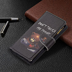 Custodia Portafoglio In Pelle Fantasia Modello Cover con Supporto BF3 per Xiaomi Redmi Note 10 Pro 4G Grigio Scuro