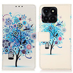 Custodia Portafoglio In Pelle Fantasia Modello Cover con Supporto D02Y per Huawei Honor X6a Blu