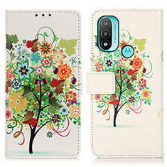 Custodia Portafoglio In Pelle Fantasia Modello Cover con Supporto D02Y per Motorola Moto E40 Colorato