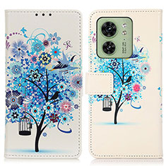 Custodia Portafoglio In Pelle Fantasia Modello Cover con Supporto D02Y per Motorola Moto Edge 40 5G Blu