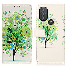 Custodia Portafoglio In Pelle Fantasia Modello Cover con Supporto D02Y per Motorola Moto G Play (2023) Verde