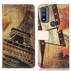 Custodia Portafoglio In Pelle Fantasia Modello Cover con Supporto D02Y per Motorola Moto G Pure Marrone